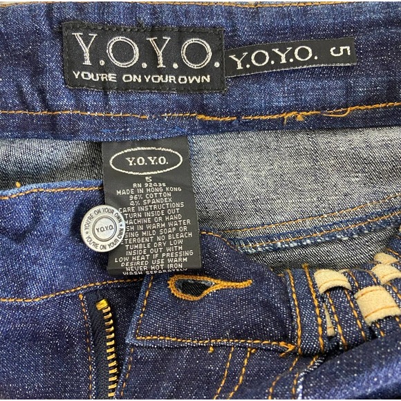 NOS Vintage Y2K 00s YoYo Low Rise Flared Bell Bare back Bottom Stretch Jeans 5/S - Picture 11 of 11